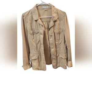 Jacket Khaki (light brown) Size L. St. John's  Bay. Pre-loved like new.